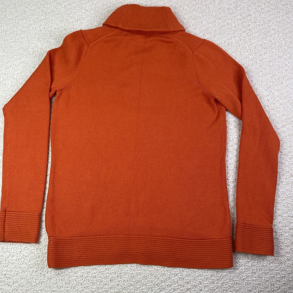 Vineyard Vines Sweater Womens Medium Orange Wool Wool Blend Shawl Collar - Picture 5 of 6